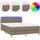 vidaXL Boxspringbett mit Matratze & LED Taupe 140x200 cm Stoff