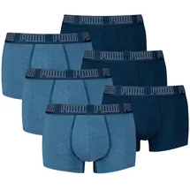 Puma Herren Boxershorts, 6er Pack - Everyday Trunks 6P, Cotton Stretch, einfarbig Blau Denim XL