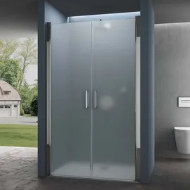 SoGood doporro Duschtür Nischentür dusche Duschabtrennung Duschkabine 80cm Nischendrehtür 195cm ESG-Sicherheitsglas satiniert Drehtür mit Hebe- und Senkmechanismus Teramo24vs