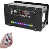 DONGKER DIY Elektronik Löten Bausatz Bluetooth Lautsprecher Kit mit FM Radio, Mini Heimstereo Sound Verstärker mit LED Anzeigeleuchte DIY Radio Kits Lautsprecherbox mit Fernbedienung