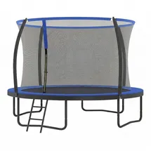Songmics Gartentrampolin 366 cm inkl. Sicherheitsnetz, Leiter und gepolsterten Stangen blau