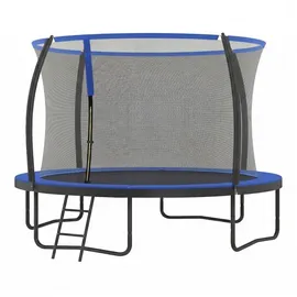 Songmics Gartentrampolin 366 cm inkl. Sicherheitsnetz, Leiter und gepolsterten Stangen blau