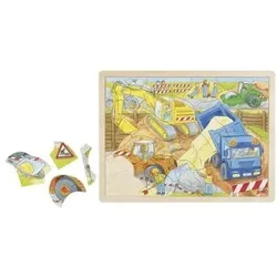 GOKI 57693 Einlegepuzzle Baustelle