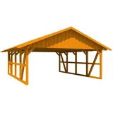 SKANHOLZ Skan Holz Carport Schwarzwald mit Dachschalung 684 x 772 cm Eiche