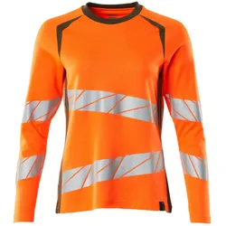 Damen Warnschutz Langarmshirt "ACCELERATE SAFE" UV-Schutz - 3XL - orange/moosgrün