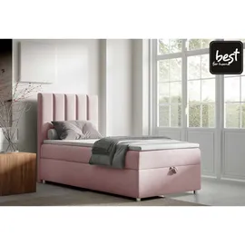 Best For Home Boxbett, Rosa, Textil, Höhe ca. 18 cm, Rechteckig, 70x200 cm, Schlafzimmer, Betten, Boxspringbetten