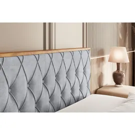 altdecor BOXBETT mit Matratze H4 und Lattenrost - 160x200 - Hellgrau
