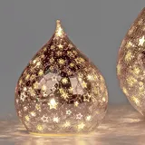 Formano LED Deko Tropfen STERNE rose H. 16cm mit Craquele-Optik aus Glas Formano W25