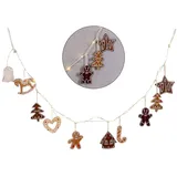 levandeo LED Lichterkette Lebkuchen Figuren 160cm mit Timer Weihnachten Weihnachtsdeko