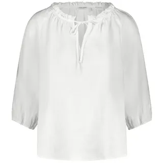 Gerry Weber Damen 3/4 Arm Bluse mit Rüschenkragen 3/4 Arm, Ballonärmel unifarben weiß/weiß 38