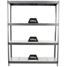 Proregal Schwerlastregal Metal Beast Four HxBxT 200 x 150 x 75 cm Fachlast 600 kg Grau