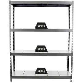 Proregal Schwerlastregal Metal Beast Four HxBxT 200 x 150 x 75 cm Fachlast 600 kg Grau