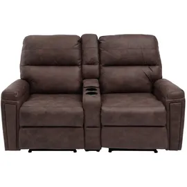 Mendler 2er Kinosessel HWC-K17 Stoff/Textil 157 x 102 x 0 cm Braun mit Liegeposition