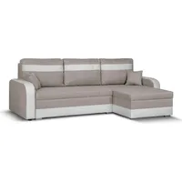 Ecksofa mit Schlaffunktion CONDI - Beige/Weiß - Beige/Weiß