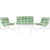 Beliani Lounge Set mit Tisch 4-Sitzer GARDA Metall Grün