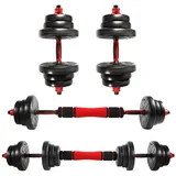 CCLIFE Hantel-Set verstellbar Hantel set Kurzhantel Langhantel Dumbbell Gewichte schwarz
