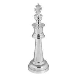 KADIMA DESIGN Deko Schachfigur KÖNIG Aluminium Dekoration poliert 70 cm Dekofigur Statue Skulptur groß Alu einzeln modern