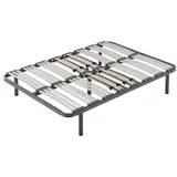 HOGAR24 ES Lattenrost mit Lendenregulierung + 5 zylindrischen Beinen von 26 cm, 120 x 200 cm, buchenlamellen, Metallic, 120x200
