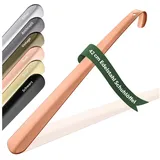 JK Trade Schuhlöffel 42cm Edelstahl Kupfer poliert (1-tlg., lang & stabil), Metall Schuhanzieher lang zum Stehen, Aufhängbar, 2mm Extra Stabil braun