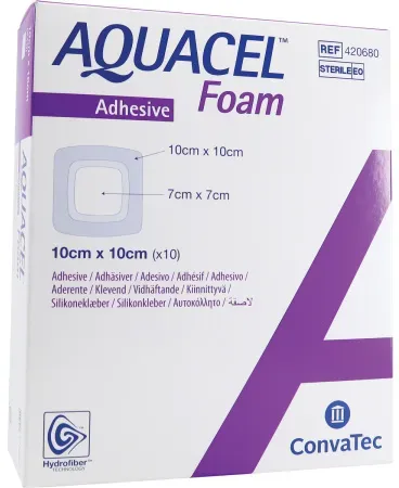 Aquacel Foam Adhäsiver Silikon-Schaumverband Mit Hydrofiber 10x10cm Stück 10