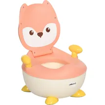 zonekiz Kinder Töpfchen Kindertoilette im Fuchs-Design, rutschfester Topfstuhl für Töpfchentraining Toilettentrainer für Kleinkinder 0,5 bis 3 Jahre Rosa