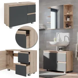 Vicco Waschbeckenunterschrank J-Shape 80 x 60,8 x 33 cm Grau
