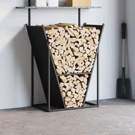 vidaXL Kaminholzregal Kaltgewalzter Stahl 69,5 x 35 x 81 cm Schwarz