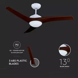 V-Tac Deckenventilator 132 cm Holzventilator Braun