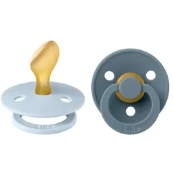 BIBS® Schnuller Colour Anatomischer Sauger Baby Blue & Petrol 6-18 Monate, 2 Stk.