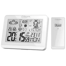 Miraval  Moderne Design Funk-Wetterstation mit Aussensensor bennenbar