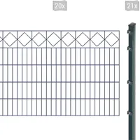 Arvotec Doppelstabmattenzaun »EXCLUSIVE 100 zum Einbetonieren "Karo" mit Zierleiste«, Zaunhöhe 100 cm, Zaunlänge 2 - 60 m 49705425-0 anthrazit H/L: 100 cm x 40 m