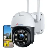 Ctronics 4G LTE Überwachungskamera Aussen mit SIM Karte, PTZ 360° IP Kamera Ohne WLAN Outdoor mit FarbNachtsicht, 30m Nachtsicht in Farb, PC/APP, FTP/NAS/Cloud, 2-Wege-Audio, IP66