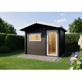 Infraworld Gartensauna Terra 3B - 70 mm mit Saunafenster 144 x 162 cm
