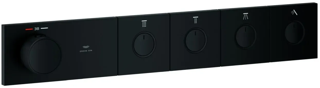 GROHE Unterputz-Thermostat Grohtherm Aqua Tiles, 106867 FMS 4 ASV phantom black, 106867KF00 106867KF00