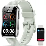 Smartwatch für Damen und Herren, mit 2 Armbändern, 3,7 cm (1,47 Zoll), HD-Smartwatch, 24 Sportmodi, Kalorienzähler/wasserdicht, IP68, Fitness-Tr... - Silber