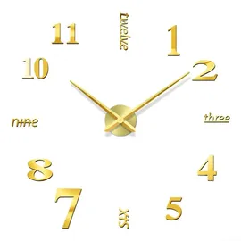 hohovyvy 3D-Wanduhr 70 cm 3D-DIY schwarz
