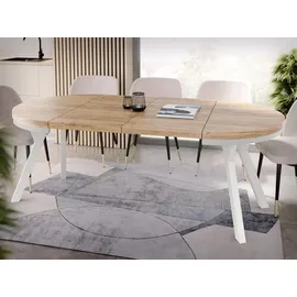 WFL GROUP Esstisch, Eiche Wotan, Holzwerkstoff, 10-Sitzer, Rund,Rund, 100x76x100 cm, Esszimmer, Tische, Esstische