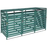 MCW XL 3er-/6er-Mülltonnenverkleidung MCW-H62, Mülltonnenbox, erweiterbar 114x200x97cm Massiv-Holz ~
