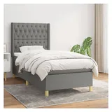 vidaXL Boxspringbett 100 x 200 cm Dunkelgrau