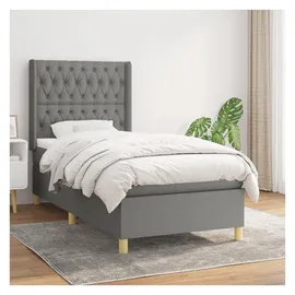 vidaXL Boxspringbett 100 x 200 cm Dunkelgrau
