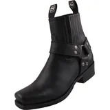 Sendra Herren Biker Stiefelette Schwarz - Schwarz - 47