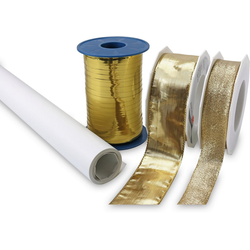 PRÄSENT Geschenkpapier Gold, Geschenkpapier-Set, 4-teilig