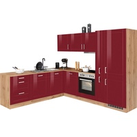 Held MÖBEL Winkelküche »Tinnum«, mit E-Geräten, Stellbreite 240/270 cm rot