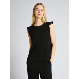 Tom Tailor Denim Damen Top in Crinkle-Optik, Black, M