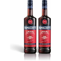 Ramazzotti Amaro Kräuterlikör 2er Set Schnaps Likör Alkohol Flasche 30% 2x1 L