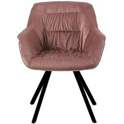 Moderne Esszimmerstühle - schicke Esstischstühle in Velvetoptik gepolsterte Stühle für Wohn- und Esszimmer 1 St. Altrosa dunkel