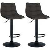CLP Barhocker Jerry 2er Set höhenverstellbar drehbar 360° Stoff dunkelgrau/schwarz