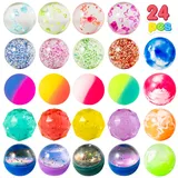 JOYIN 24 Stück Bouncy Balls, Flummies für Kinder 32 mm, Flummi Partytütenfüller, Gummibälle, Mitbringsel Kindergeburtstag, Pinata Füllung, Geburtstagsgeschenk, Mitgebsel Kindergeburtstag