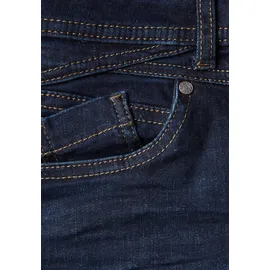 STREET ONE Damen, Gr. 34, Länge 28, deep indigo washed, Jeans, 93% Baumwolle, 5% Elastomultiester, 2% Elasthan, unifarben, lang, Jeans, Middle Waist