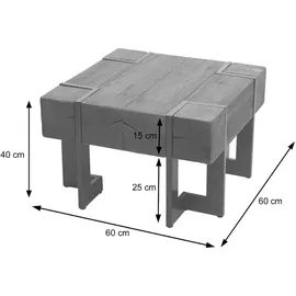 Mendler Couchtisch HWC-A15, Wohnzimmertisch, Tanne Holz rustikal massiv MVG-zertifiziert ~ braun 60x60cm